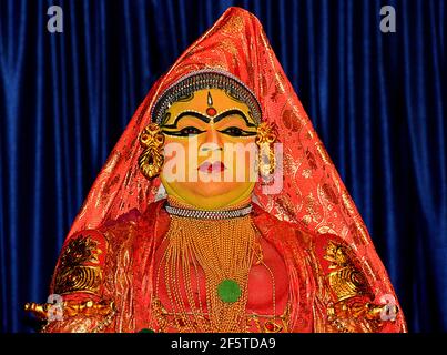 khatakali danse et préparation Banque D'Images