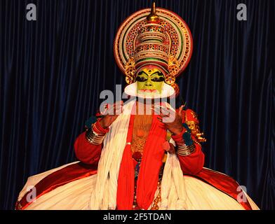 khatakali danse et préparation Banque D'Images
