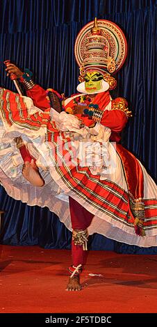 khatakali danse et préparation Banque D'Images