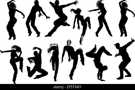 Street Dance Dancer Silhouettes Illustration de Vecteur