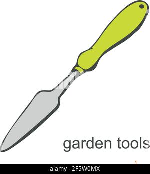 Pelle de plantation de jardin en forme de caniche sur fond blanc. Outils de jardin. Illustration vectorielle Illustration de Vecteur