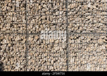 Gabions, mur de pierre, Bavière, Allemagne Banque D'Images