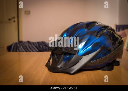 Casque de protection pour vélo ou moto Banque D'Images