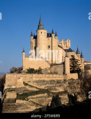 Espagne. Ségovie. Alcázar de Ségovie. Palais fortifié. Banque D'Images