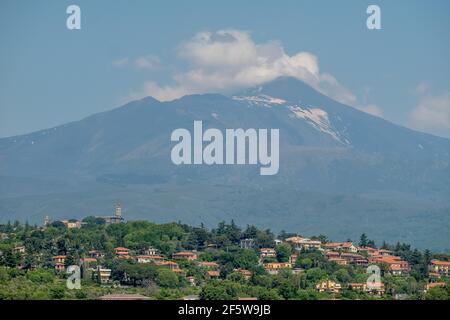 Le volcan Etna, San Giovanni la Punta, sud de l'Italie, Sicile, Italie Banque D'Images