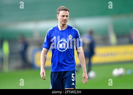 Parme, Italie. 25 mars 2021. Jonny EVANS (Irlande du Nord) lors de la coupe du monde Quatar qualifications 2022 - Italie contre Irlande du Nord, coupe du monde de la FIFA à Parme, Italie, Mars 25 2021 crédit: Agence de photo indépendante/Alamy Live News Banque D'Images