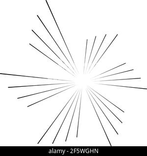 Radial, étoile rayonnante, vecteur d'effets de feu d'artifice — Illustration vectorielle de stock, graphiques clip art Illustration de Vecteur