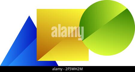 Élément de logo formes de base. Triangle, carré, logo de cercle, icône — illustrations vectorielles, graphiques clip art Illustration de Vecteur