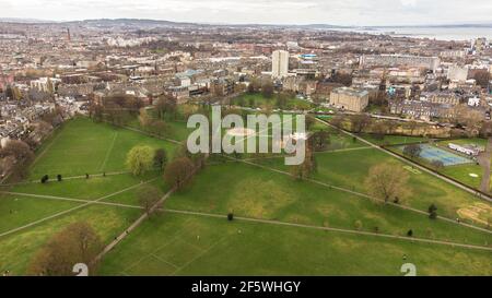 Vue aérienne sur Leith Links à Édimbourg. Crédit: Euan Cherry Banque D'Images