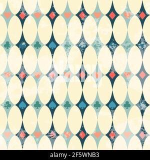 Motif sans couture avec costumes à cartes pour les textiles, design intérieur Vintagerétro, design de livre, arrière-plan de site Web Illustration de Vecteur
