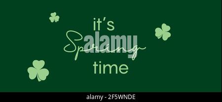 C'est Spring Time extrait à la main inspiration citation. Élément de conception de texte de typographie de filigrane vectoriel. Texte au pinceau et texte du printemps Illustration de Vecteur