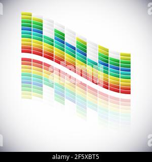 Soundwave, EQ, Equalizer Graphics pour les œuvres musicales, audio, sonores — illustrations vectorielles, clip art graphique Illustration de Vecteur