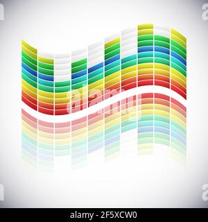 Soundwave, EQ, Equalizer Graphics pour les œuvres musicales, audio, sonores — illustrations vectorielles, clip art graphique Illustration de Vecteur