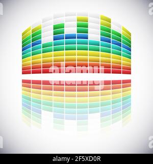 Soundwave, EQ, Equalizer Graphics pour les œuvres musicales, audio, sonores — illustrations vectorielles, clip art graphique Illustration de Vecteur