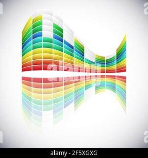 Soundwave, EQ, Equalizer Graphics pour les œuvres musicales, audio, sonores — illustrations vectorielles, clip art graphique Illustration de Vecteur