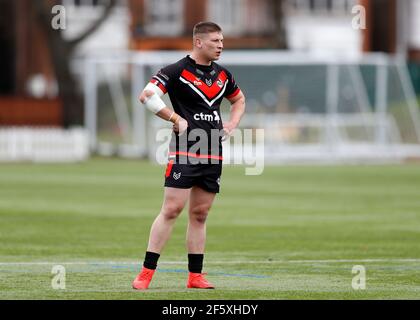 Rosslyn Park, Londres, Royaume-Uni. 28 mars 2021. Betfred Challenge Cup, Rugby League, London Broncos contre York City Knights; Jacob Jones de London Broncos crédit: Action plus Sports/Alay Live News Banque D'Images