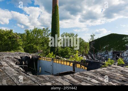 Usine abandonnée à Wilkesboro, Caroline du Nord Banque D'Images