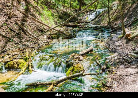 Weavers Creek Falls Owen Sound Ontario Canada au printemps Banque D'Images