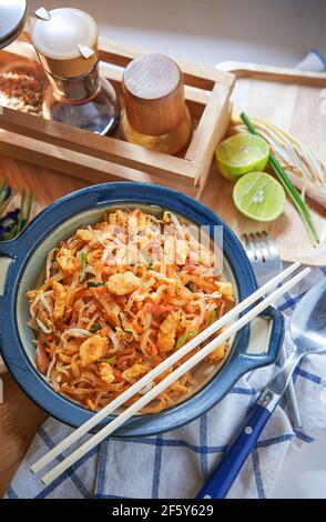 PAD Thai dans la plaque bleue Banque D'Images