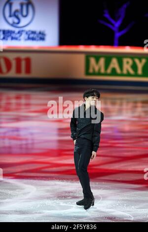 Stockholm, Suède. 28 mars 2021. Yuma KAGIYAMA JPN, lors du Gala d'exposition aux Championnats du monde de patinage artistique 2021 de l'UIP au Globe Ericsson, le 28 mars 2021 à Stockholm, Suède. Credit: Raniero Corbelletti/AFLO/Alay Live News Banque D'Images