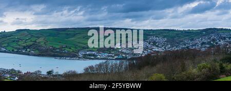 Vue sur Teignmouth depuis Shaldon, Devon, Angleterre, Europe Banque D'Images