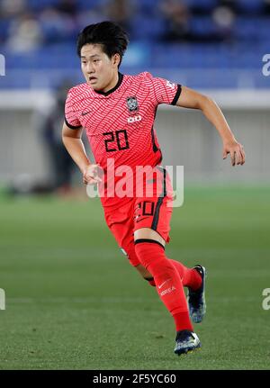 Kanagawa, Japon. 25 mars 2021. Lee Kangin (KOR) football : rencontre internationale amicale entre le Japon 3-0 Corée du Sud au stade Nissan à Kanagawa, Japon . Credit: AFLO/Alay Live News Banque D'Images