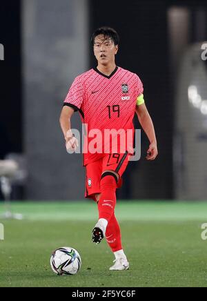 Kanagawa, Japon. 25 mars 2021. Kim Younggwon (KOR) football : rencontre internationale amicale entre le Japon 3-0 Corée du Sud au stade Nissan à Kanagawa, Japon . Credit: AFLO/Alay Live News Banque D'Images