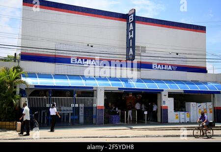 salvador, bahia, brésil - 21 janvier 2021 : façade d'un magasin de Casas Bahia dans le quartier d'Itapua dans la ville de Salvador. *** Légende locale *** Banque D'Images