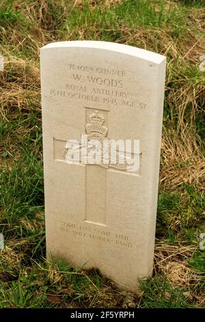 Tombe de guerre du Commonwealth à la chapelle méthodiste New Row Wesleyan, Blackburn. Banque D'Images