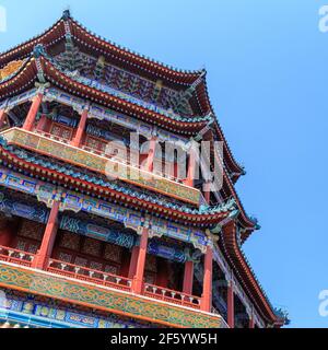 Site touristique Tour d'Encens bouddhiste au Palais d'été de Beijing, Chine en mars 2018. Banque D'Images