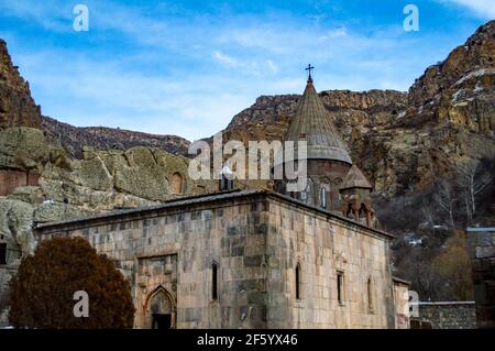 Monastère de Geghard dans la province de Kotayk en Arménie Banque D'Images