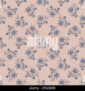 Fleurs dessinées à la main roses bouquet, feuilles sans couture motif résumé fond d'écran. Illustration botanique des arts de la ligne. Illustration florale vecteur illus Illustration de Vecteur