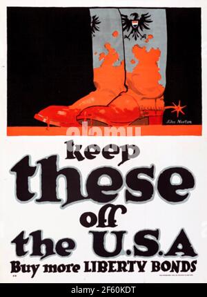 GARDEZ CES hors de L'affiche de propagande américaine 1917 Banque D'Images