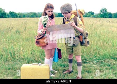 MOONRISE KINGDOM 2012 Focus présente un film avec Jared Gilman AS Sam et Kara Hayward comme Suzy Banque D'Images