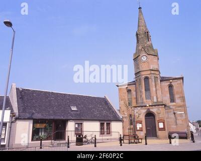 Freemans Hall, Prestwick, Ayrshire, Écosse, Royaume-Uni .scanné 645 diapositives /transparent . Image historique montrant la salle avant le retrait du clocher. La salle construite pour les soldats de Prestwick burgh en 1844. Il est temps qu'il soit utilisé comme école, prison, chambres de ville et, enfin, comme bureau du registraire. Banque D'Images