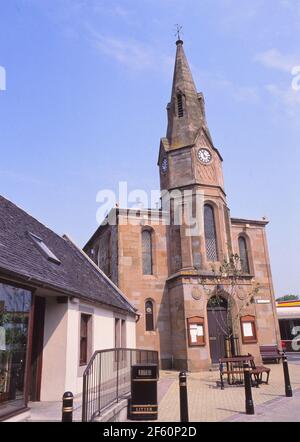 Freemans Hall, Prestwick, Ayrshire, Écosse, Royaume-Uni .scanné 645 diapositives /transparent . Image historique montrant la salle avant le retrait du clocher. La salle construite pour les soldats de Prestwick burgh en 1844. Il est temps qu'il soit utilisé comme école, prison, chambres de ville et, enfin, comme bureau du registraire. Banque D'Images