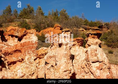 Vallée des Saints, formations rocheuses, Boudes, département du Puy de Dôme, Auvergne-Rhône-Alpes, France, Europe Banque D'Images