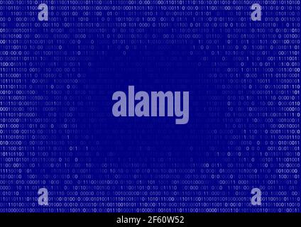 Gradient chute de l'écran de code binaire listant table de chiffrement, bleu, fond vectoriel Illustration de Vecteur