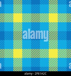 Motif écossais de bûcherons jaune et bleu. Motif vectoriel transparent. Motif textile vintage simple dans les couleurs du drapeau suédois Illustration de Vecteur