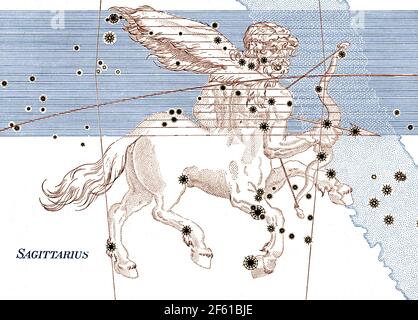 La constellation du Sagittaire, signe du zodiaque, Bayer Banque D'Images