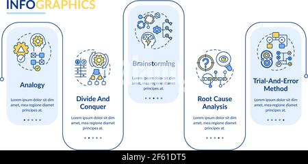 Modèle d'infographie de vecteur de stratégies de résolution de problèmes Illustration de Vecteur