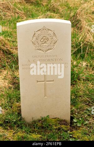 Tombe de guerre du Commonwealth à la chapelle méthodiste New Row Wesleyan, Blackburn. Banque D'Images