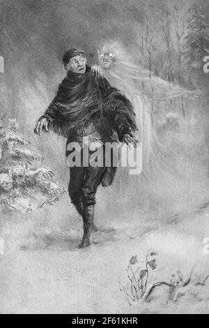 Fantôme, Légende de Sleepy Hollow, illustration Banque D'Images