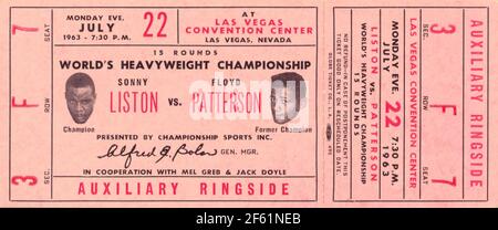 World Heavyweight Championship, Patterson contre Liston, 1963 Banque D'Images