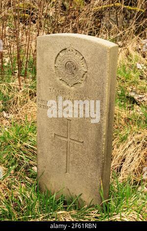 Tombe de guerre du Commonwealth à la chapelle méthodiste New Row Wesleyan, Blackburn. Banque D'Images