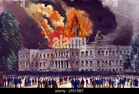 Incendie à l'hôtel de ville de New York, 185 Banque D'Images