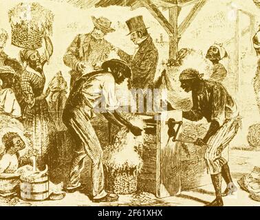 Eli Whitney, coton Gin, 1869 Banque D'Images