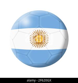 Argentine football ball foot 3dl illustration isolée sur blanc avec masque Banque D'Images