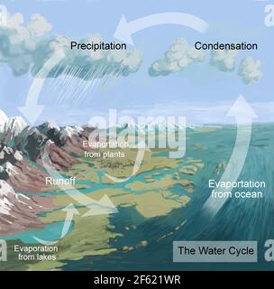 Cycle d'eau de la terre Banque D'Images
