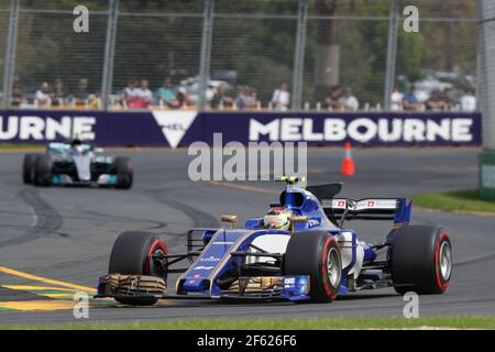 94 WEHRLEIN Pascal (ger) Sauber F1 C36 action pendant le championnat de Formule 1 2017 à Melbourne, Australie Grand Prix, du 23 au 26 mars - photo Frederic le Floc'h / DPPI Banque D'Images